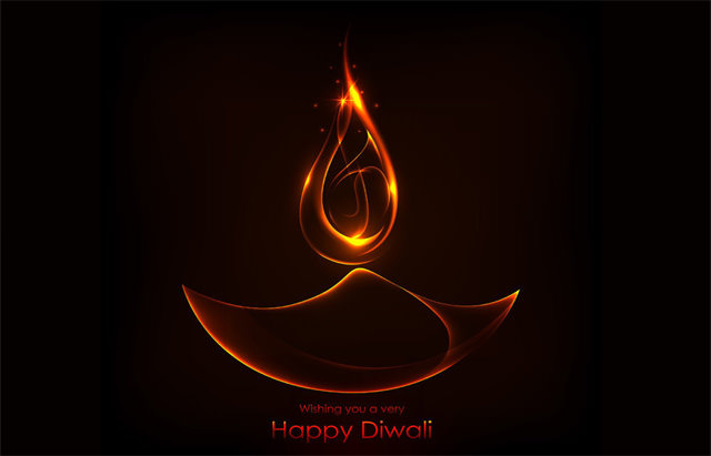 Burning Diwali Diya Wishes Image