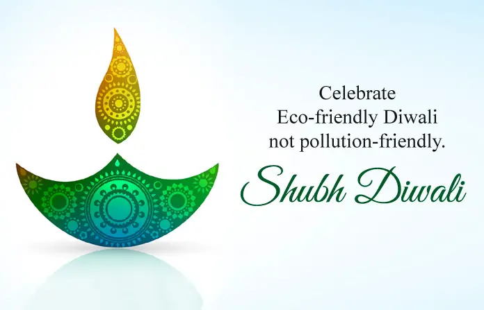 Eco Friendly Shubh Diwali Pics with Green Diya