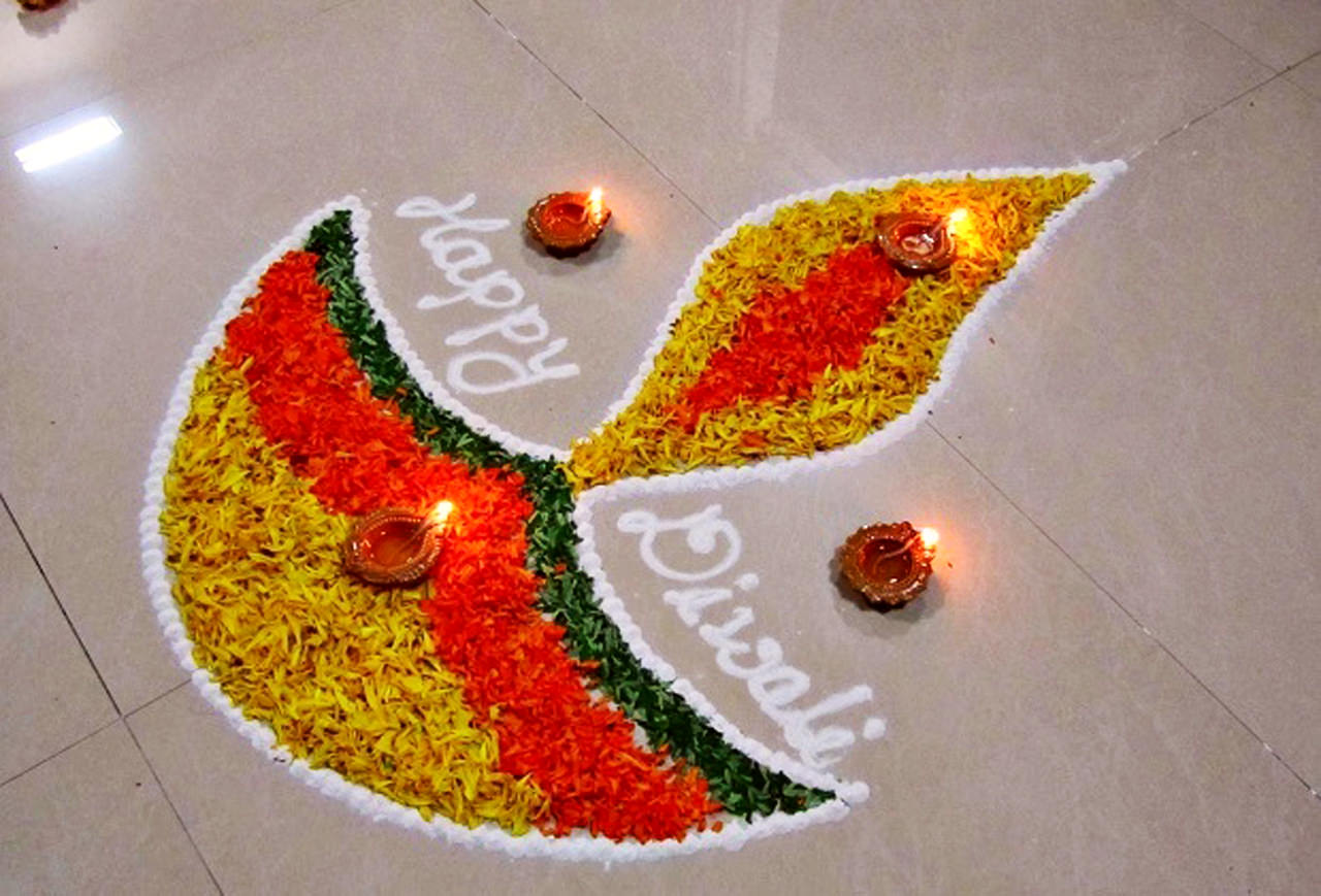 Happy Diwali Diya Rangoli Images