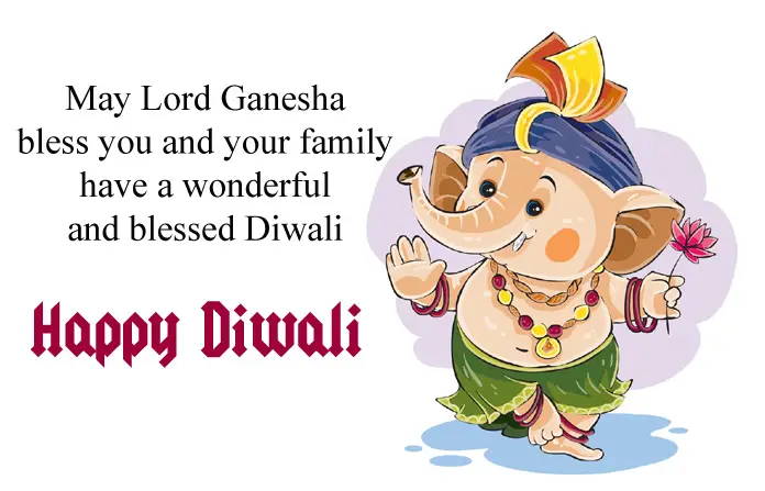 Happy Diwali Greeting in English with Ganesha