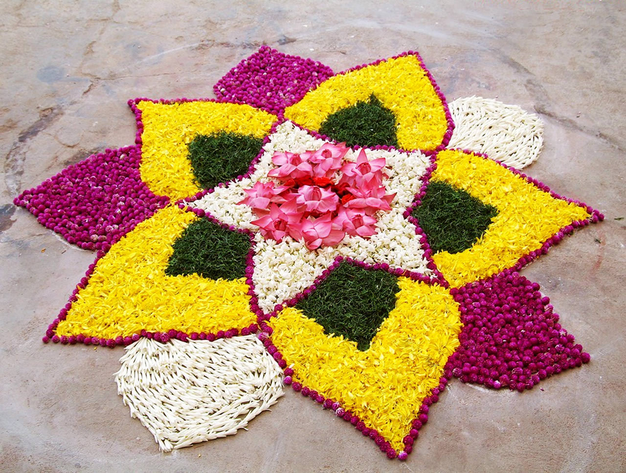 Simple Flower Rangoli Images