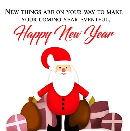 Cute Santa on New Year with Quotations