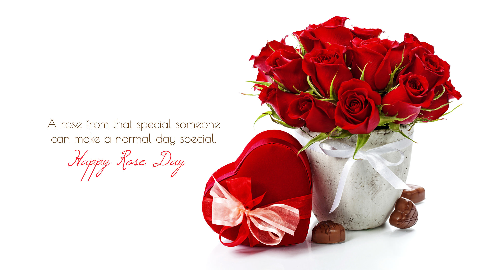 Red Rose Day Wishes Wallpaper