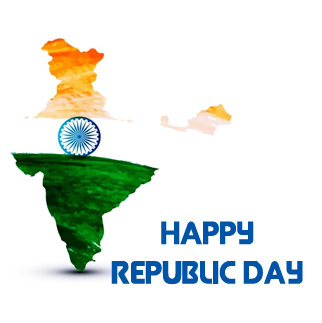 Republic Day with Indian Map Tiranga Color