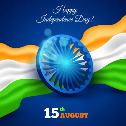 15th August Flag with Flag of India