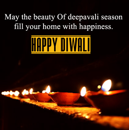 Many Diya's with Happy Diwali