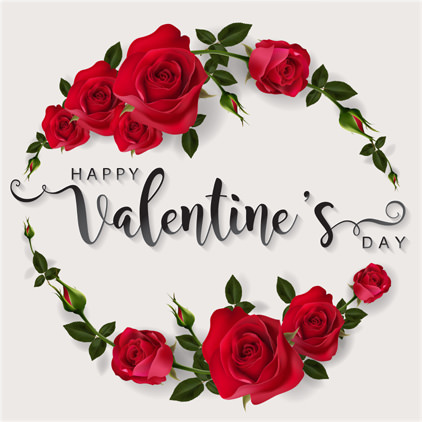 Happy Valentine Day Greeting with Roses