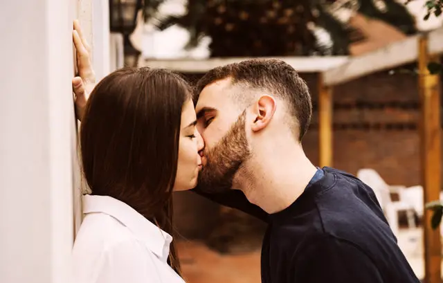Passionate Cute Couple Kissing