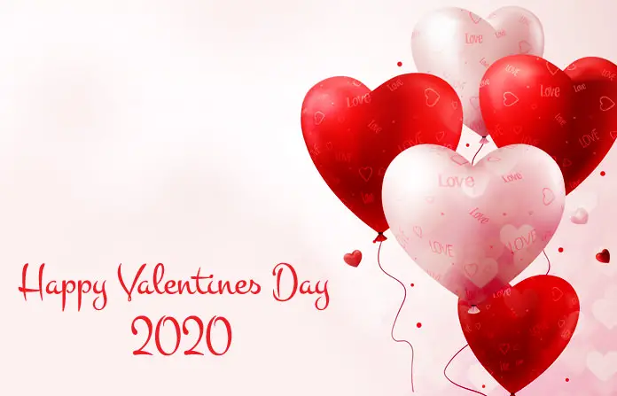 Red White Heart Shape Balloons Valentine 2020