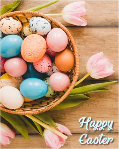 Easter Images with Eggs and Flowers