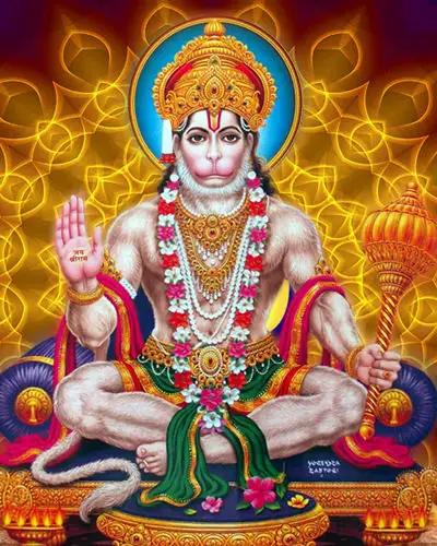 Jai Shree Ram on Palm Hanuman ji Gadde pe bethe huye