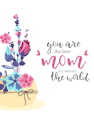 Mom Day Pic in Stylish Font Greeting