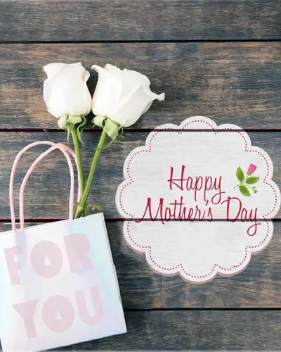 Happy Mother Day Greeting with White Flower