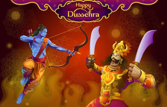 Evil Face Rawan and Killing Lord Rama Dussehra Pic