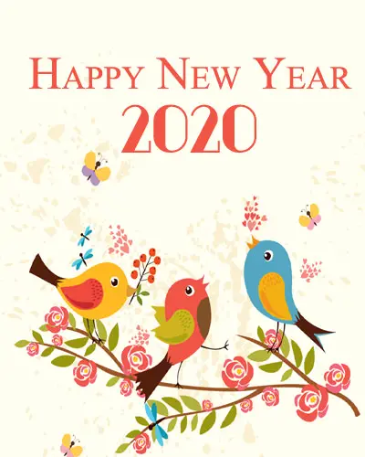Cute New Year 2020 DP with Bird Pics