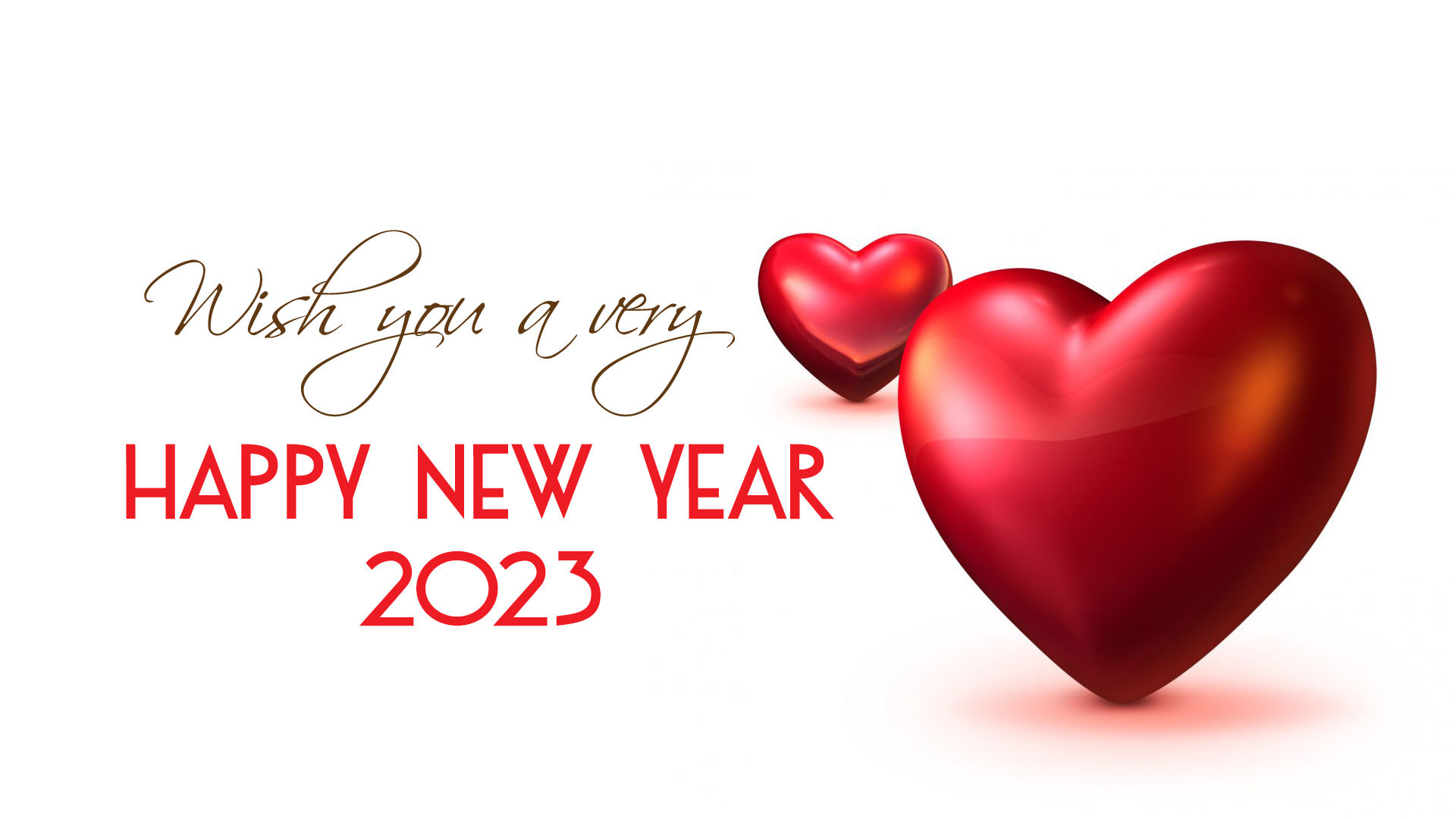 Wish You a Very Happy New Year 2023 Love Heart Wallpaper