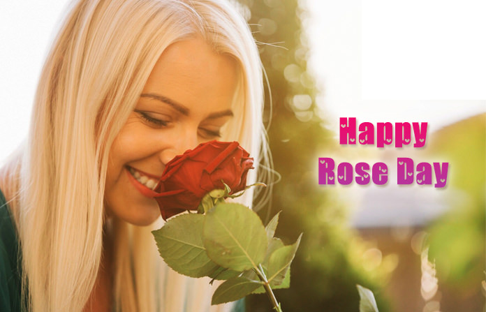 Happy Rose Dear Dear with Beautiful Girl Smiling Image