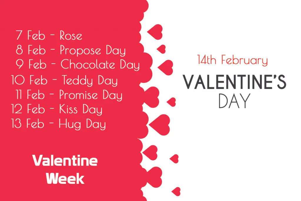 Valentine Week 2023 with Dates Full List February Days 7th to 14th Feb