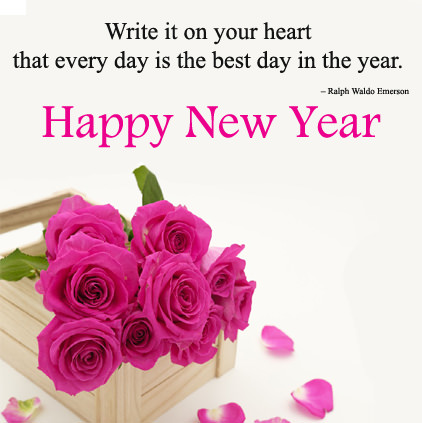 Happy New Year Flower Image with Quotes